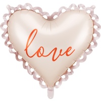 Ballon en forme de coeur avec dentelle de 91 x 85 cm