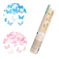 Canon de confettis en forme de papillons pour une révélation de 20 cm