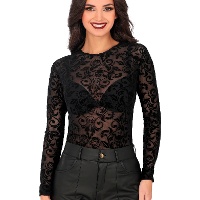 Body à motifs de crânes ajouré