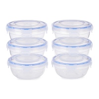 Tupper de 800 ml ronds en plastique - 6 unités