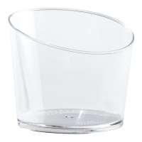 Gobelets de 120 ml en plastique transparent forme asymétrique - Dekora - 100 unités