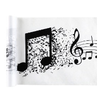 Chemin de table de 30 cm de notes musicales - 5 m