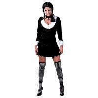 Déguisement de dame de famille macabre avec robe pour adulte