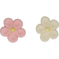 Figurines en sucre de marguerites roses et blanches - FunCakes - 12 pièces