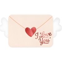 Serviettes en forme de lettre d'amour avec ailes, 15 x 8 cm - 20 pièces