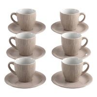 Tasse de 100 ml de café feuilles beige - 6 services