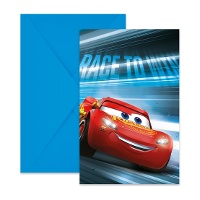 Invitations Cars bleues - 6 unités