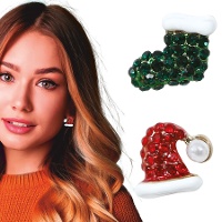Boucles d'oreilles bonnet et chaussette de Noël - 1 paire
