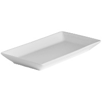Plat rectangulaire en porcelaine de 30,5 x 16 cm - Vessia - 4 unités