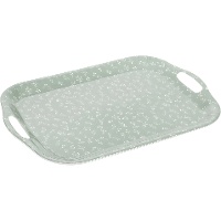 Plateau 41 x 29 cm - motif feuilles vertes