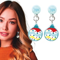 Boucles d'oreilles de Noël bleues - 1 paire