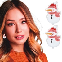 Boucles d'oreilles bonhomme de neige avec bonnet - 1 paire