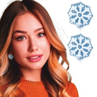 Boucles d'oreilles flocons de neige bleus - 1 paire