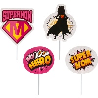 Piques décoratifs Supermom - lot de 8