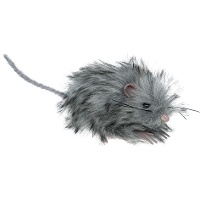 Souris grise pelucheuse de 11 cm