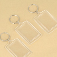 Porte-clés pour photo rectangulaire de 4,2 x 2,8 cm - 4 unités