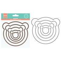 Ensemble de matrices de silhouette d'ours - Happy Cut Artemio - 5 pièces