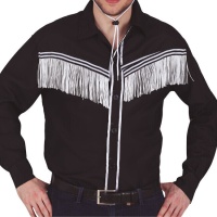 Chemise de cowboy noire pour homme
