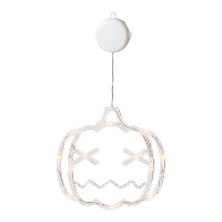 Citrouille suspendue avec lumière et ventouse de 38 x 21 cm