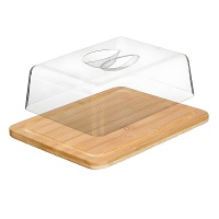 Boîte à fromage rectangulaire en bambou 26 x 20 x 7,3 cm