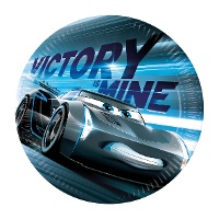 Assiettes Cars bleues 23 cm - Lot de 8