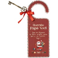 Suspension de porte avec clé magique du Père Noël