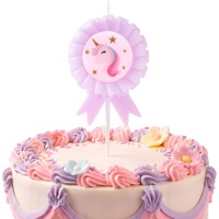 Bougie broche licorne 8 x 6 cm
