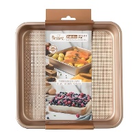 Moule carré 24,5 x 24,5 x 5,5 cm rose doré - Decora