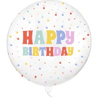 Ballon Orbz transparent « Happy Birthday » de 60 cm