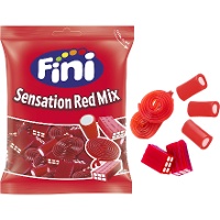 Sac de bonbons assortis réglisse et disques rouges - Fini Sensation Red Mix - 500 g