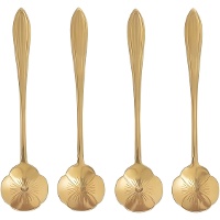 Cuillère à café 15 cm, motif fleur - lot de 4