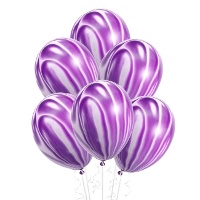 Ballons en latex marbrés de 30 cm - 5 unités