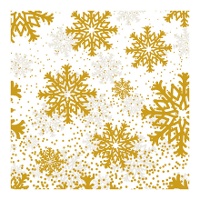 Boîte pour bonbons ou cupcakes en flocons dorés de 17,5 x 17,5 x 8,5 cm