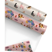 Papier cadeau animaux de compagnie 2 x 0,70 m - 1 unité