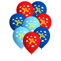 Ballons en latex Aviateurs de 27 cm - 8 unités