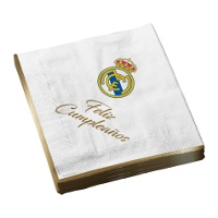Serviettes de joyeux anniversaire du Real Madrid - 12 unités