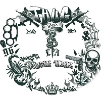 Tatouage temporaire de gangster pour le visage