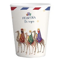 Gobelets des Rois Mages blancs de 266 ml - 6 unités