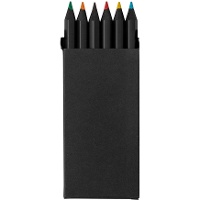 Crayons de couleur dans une boîte noire - 6 unités