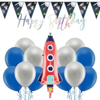 Pack de décoration pour fête de l'espace - 23 pièces