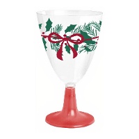 Coupe de 220 ml de gui avec un ruban rouge vin ou eau - 3 unités