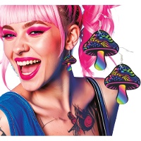 Boucles d'oreilles champignons psychédéliques