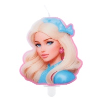 Bougie Barbie Girly de 7 x 7,5 cm - 1 unité