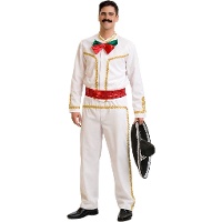 Costume de mariachi blanc pour homme