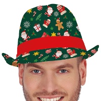 Chapeau de gangster vert de Noël