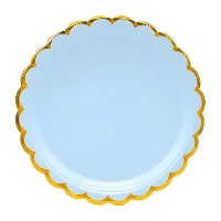 Assiettes avec bordure dorée de 18 cm - 6 unités