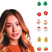 Boucles d'oreilles de Noël assorties - 6 unités