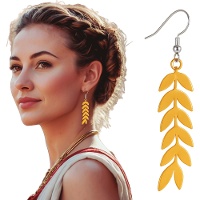 Boucles d'oreilles feuille de laurier dorées
