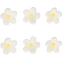 Figurines en sucre de fleurs de marguerites blanches de 1,4 cm - FunCakes - 64 unités