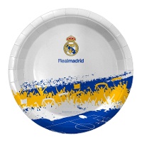 Assiettes Real Madrid pour supporters 23 cm - 8 unités